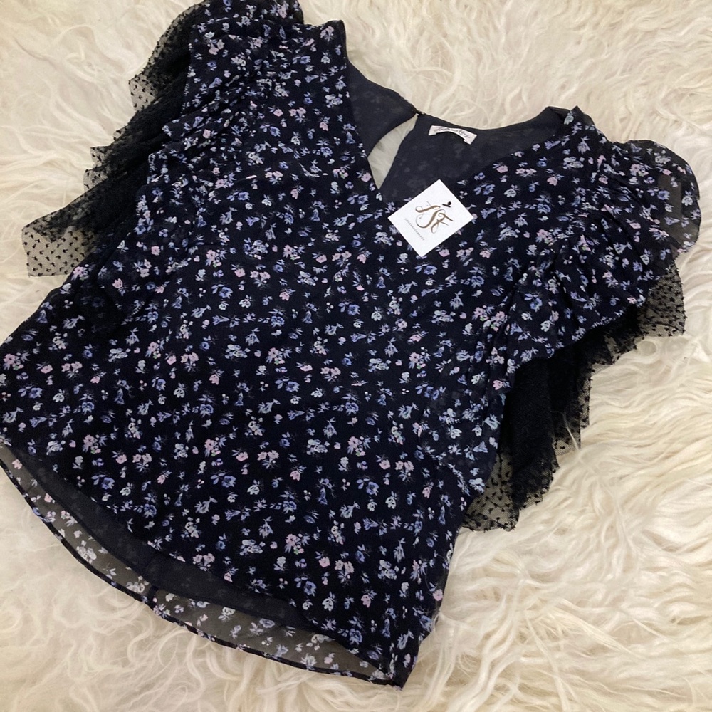 LOVESHACKFANCY Silk Floral Print Blouse - Picture 3 of 8